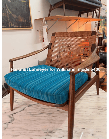Hartmut Lohmeyer Model 400 Armchair for Wilkhahn – Teak & Cane (Germany, 1960s)