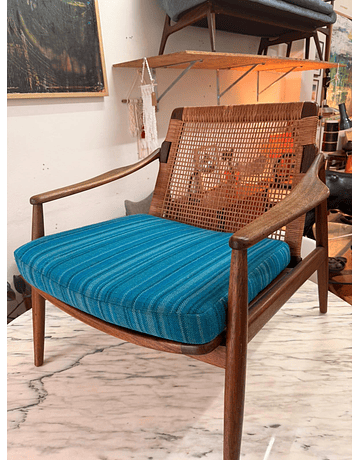 Hartmut Lohmeyer Model 400 Armchair for Wilkhahn – Teak & Cane (Germany, 1960s)