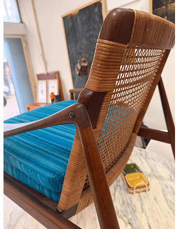 Hartmut Lohmeyer Model 400 Armchair for Wilkhahn – Teak & Cane (Germany, 1960s)