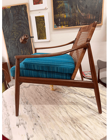 Hartmut Lohmeyer Model 400 Armchair for Wilkhahn – Teak & Cane (Germany, 1960s)