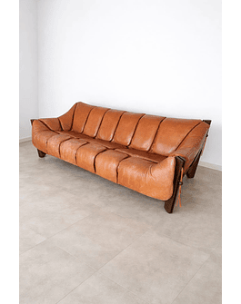Percival Lafer MP-211 Sofa Set in Jacaranda & Buffalo Leather (Original, Stamped)