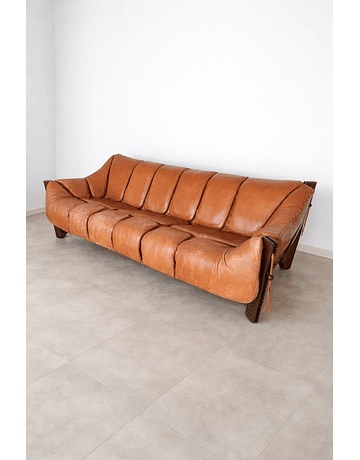 Percival Lafer MP-211 Sofa Set in Jacaranda & Buffalo Leather (Original, Stamped)