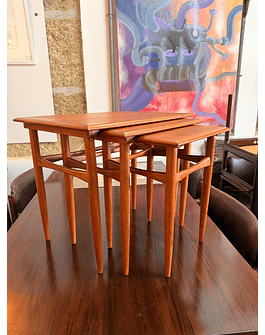 Set of 3 Teak Nesting Tables – Scandinavian Mid-Century Design