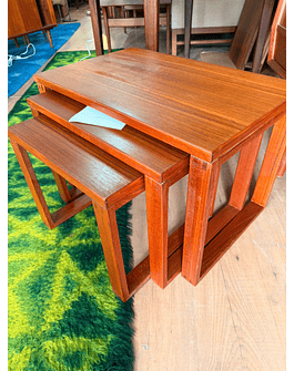 Set of 3 Teak Nesting Tables – Scandinavian Mid-Century Craftsmanship