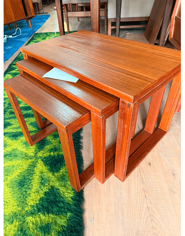Set of 3 Teak Nesting Tables – Scandinavian Mid-Century Craftsmanship