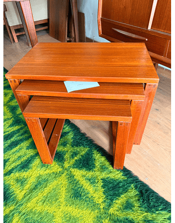 Set of 3 Teak Nesting Tables – Scandinavian Mid-Century Craftsmanship