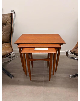 Set of 3 teak nesting tables 
