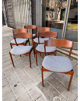 Set of 6 Erich Bruch Model 0D-49 Dining chairs 
