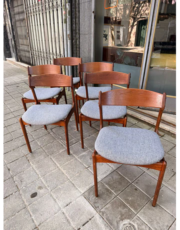 Set of 6 Erich Bruch Model 0D-49 Dining chairs 