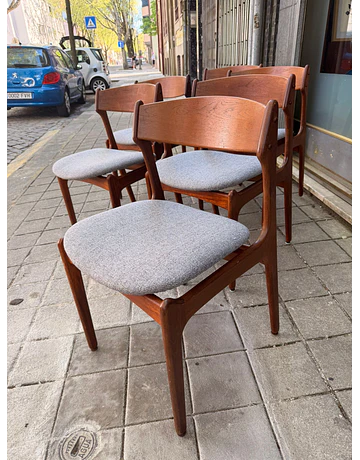 Set of 6 Erich Bruch Model 0D-49 Dining chairs 