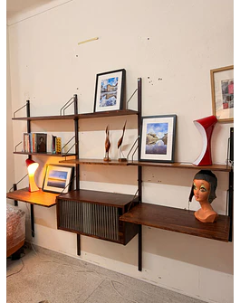 Vintage Rosewood Hanging Wall Unit by PS