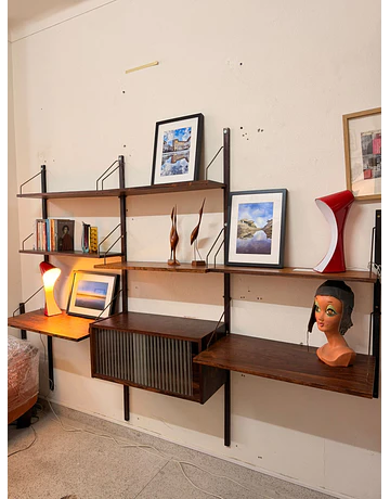 Vintage Rosewood Hanging Wall Unit by PS