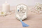 Lembrança de Batismo, Crisma, Primeira Comunhão Personalizada com Anjo - Acabamento Azul ou Branco - Thumbnail 1