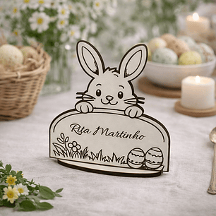 Marcador de Mesa em forma de Coelhinho da Páscoa