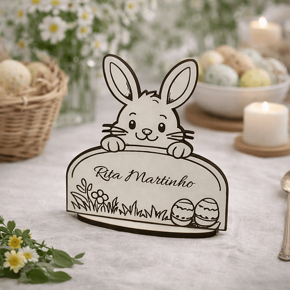 Marcador de Mesa em forma de Coelhinho da Páscoa 1