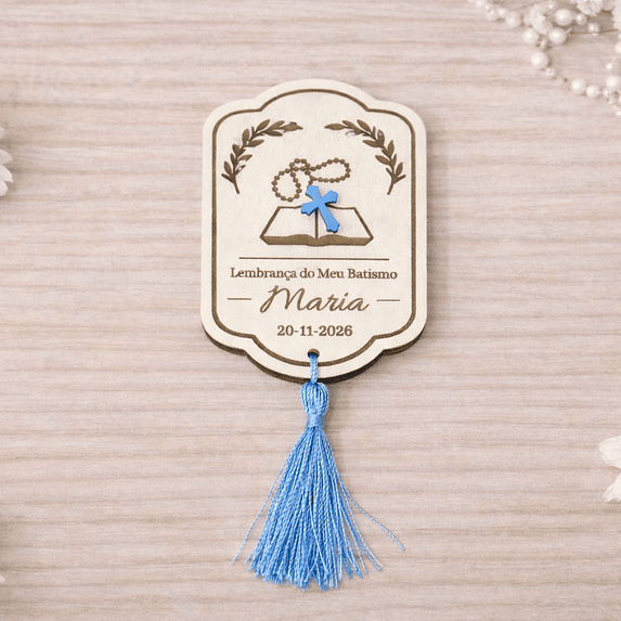 Lembrança de Batismo, Crisma, Primeira Comunhão Personalizada com Bíblia - Acabamento Rosa, Azul ou Branco 4