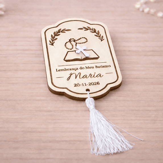 Lembrança de Batismo, Crisma, Primeira Comunhão Personalizada com Bíblia - Acabamento Rosa, Azul ou Branco 6