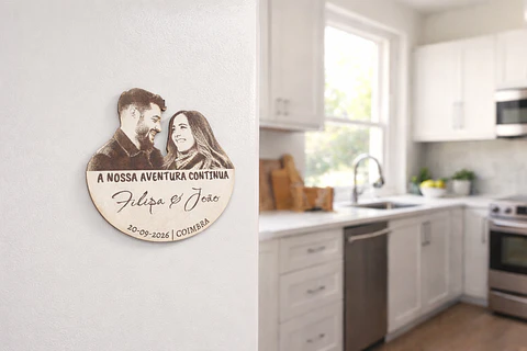 Save the Date Personalizado em MDF Branco com Foto Gravada, Lembrança de Anúncio de Casamento, Marcação de Data de Casamento para Oferecer aos Convidados
