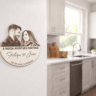 Save the Date Personalizado em MDF Branco com Foto Gravada, Lembrança de Anúncio de Casamento, Marcação de Data de Casamento para Oferecer aos Convidados