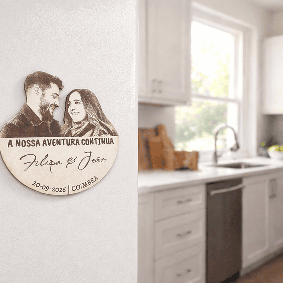 Save the Date Personalizado em MDF Branco com Foto Gravada, Lembrança de Anúncio de Casamento, Marcação de Data de Casamento para Oferecer aos Convidados 2