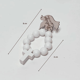 Lembrança de Batismo, Crisma, Primeira Comunhão Personalizada com Terço e Pomba da Paz