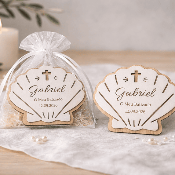 Lembrança de Batismo, Crisma, Primeira Comunhão Personalizada Concha 3