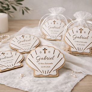 Lembrança de Batismo, Crisma, Primeira Comunhão Personalizada Concha