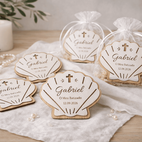 Lembrança de Batismo, Crisma, Primeira Comunhão Personalizada Concha 1