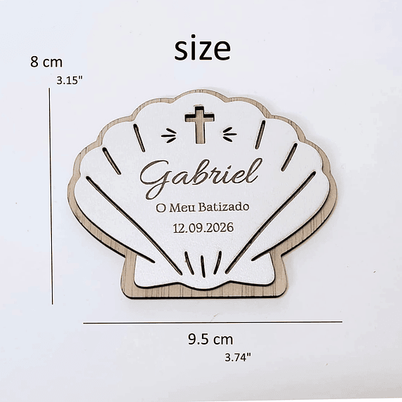 Lembrança de Batismo, Crisma, Primeira Comunhão Personalizada Concha 5