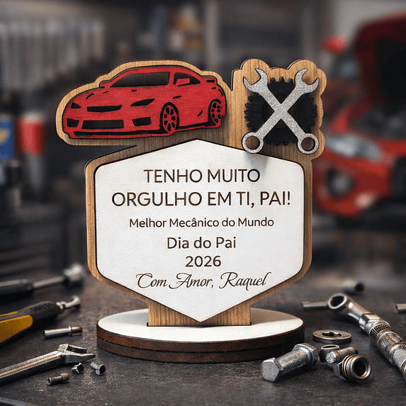 Lembrança Personalizada Para Dia do Pai Mecânico - Presente para o Dia do Pai Mecânico em MDF   1