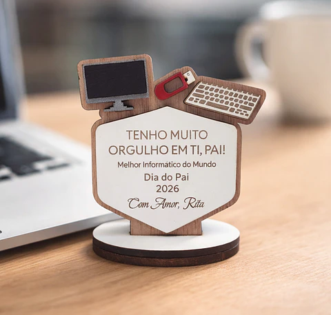 Lembrança Personalizada Para Dia do Pai Informático - Presente para o Dia do Pai Informático em MDF    