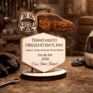 Lembrança Personalizada Para Dia do Pai praticante de Stockcar - Presente para o Dia do Pai praticante de Stock Car em MDF    
