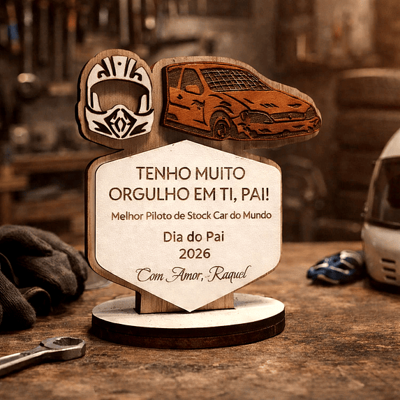 Lembrança Personalizada Para Dia do Pai praticante de Stockcar - Presente para o Dia do Pai praticante de Stock Car em MDF     1