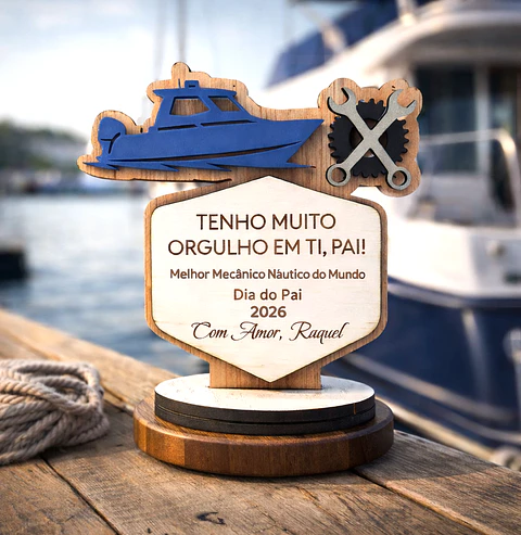 Lembrança Personalizada Para Dia do Pai mecânico náutico - Presente para o Dia do Pai mecânico náutico em MDF   