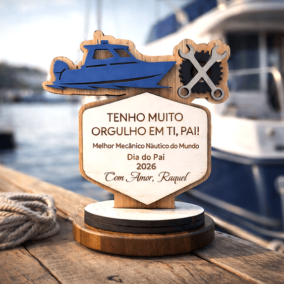 Lembrança Personalizada Para Dia do Pai mecânico náutico - Presente para o Dia do Pai mecânico náutico em MDF    1