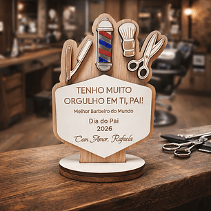 Lembrança Personalizada Para Dia do Pai barbeiro - Presente para o Dia do Pai barbeiro em MDF    