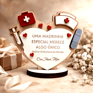 Lembrança Personalizada Para uma Madrinha Enfermeira - Presente para Madrinha Enfermeira em MDF      