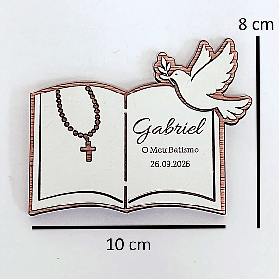 Lembrança de Batismo, Crisma, Primeira Comunhão Personalizada Bíblia com Pomba 3