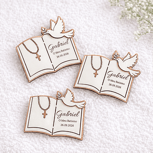 Lembrança de Batismo, Crisma, Primeira Comunhão Personalizada Bíblia com Pomba