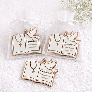 Lembrança de Batismo, Crisma, Primeira Comunhão Personalizada Bíblia com Pomba