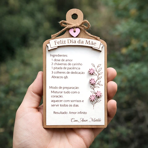 Lembrança Personalizada Para o Dia da Mãe - Presente para o Dia da Mãe Receita em Tábua