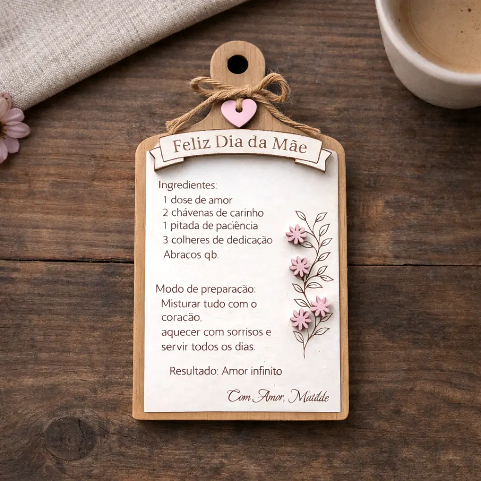 Lembrança Personalizada Para o Dia da Mãe - Presente para o Dia da Mãe Receita em Tábua 1