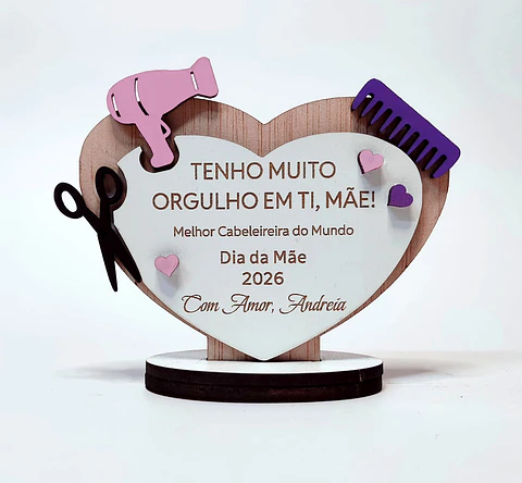 Lembrança Personalizada Para o Dia da Mãe Cabeleireira - Presente para o Dia da Mãe Cabeleireira em MDF    