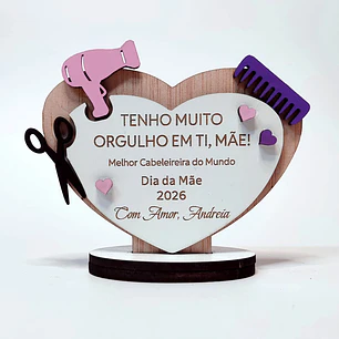 Lembrança Personalizada Para o Dia da Mãe Cabeleireira - Presente para o Dia da Mãe Cabeleireira em MDF    