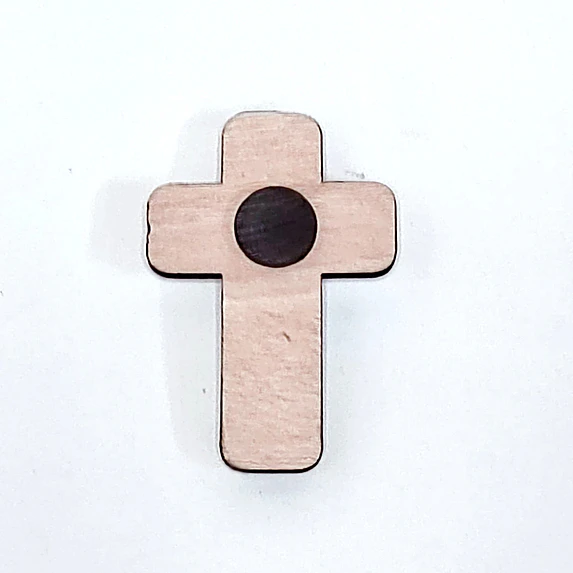 Lembrança Religiosa Personalizada com Íman – Batismo, Primeira Comunhão, Crisma e Profissão de Fé Cruz com Cálice Dourado em MDF 4