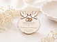Lembrança de Casamento com Alianças Douradas Personalizada em Madeira e MDF Branco - Thumbnail 1