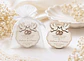 Lembrança de Casamento com Alianças Douradas Personalizada em Madeira e MDF Branco - Thumbnail 2