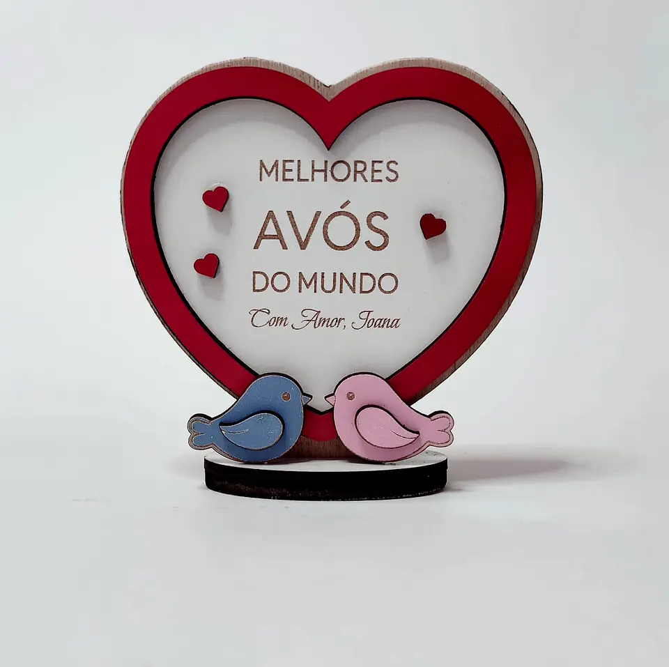 Presente Personalizado para o Dia dos Avós – Coração Decorativo em MDF   2