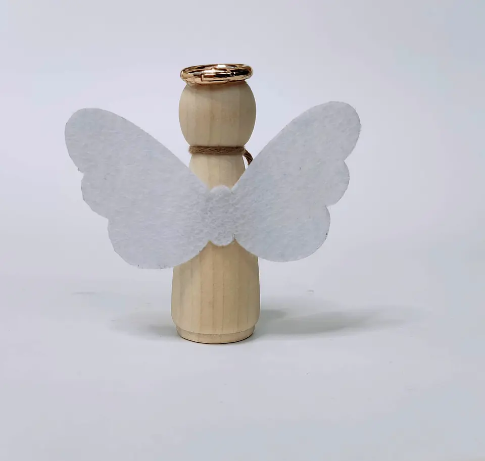 Anjinho da Guarda Personalizado com Nome | Lembrança Religiosa em Madeira | Presente para Batismo, Comunhão ou Crisma 5