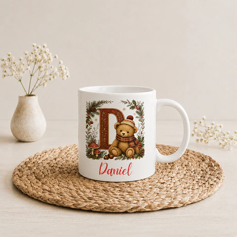 Caneca Personalizada de Natal com Ursinho